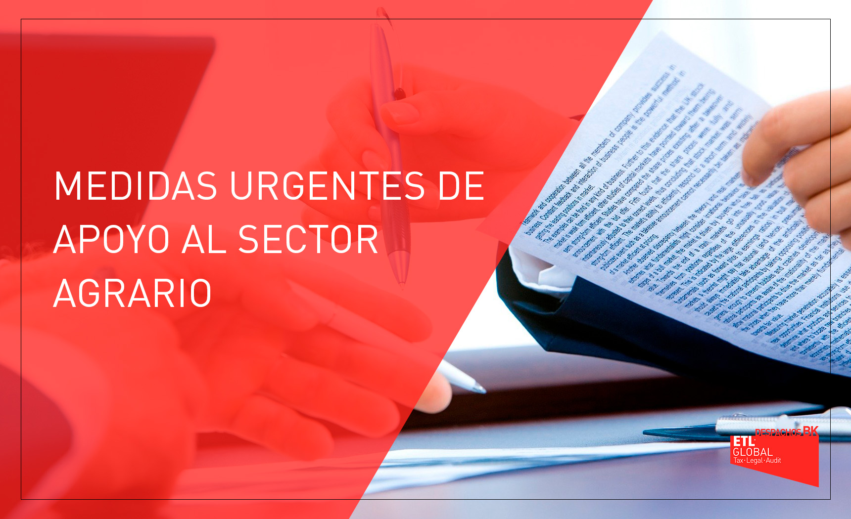 medidas urgentes al apoyo al sector agrario