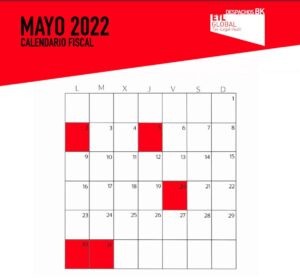 calendario fiscal mayo 2022