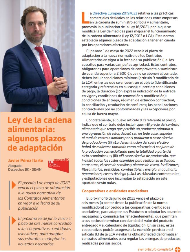 ley cadena alimentaria - javier perez