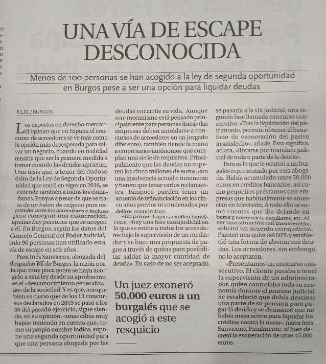 Artículo del Diario de Burgos con la colaboración de Inés Sanvicens