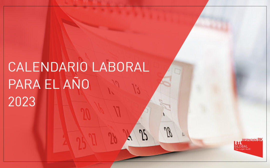 Calendario laboral para el año 2023