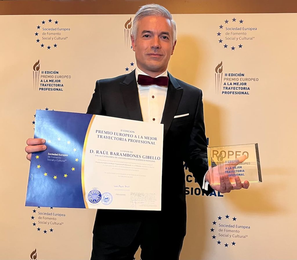 Raul Barambones, premio europeo mejor trayectoria profesional