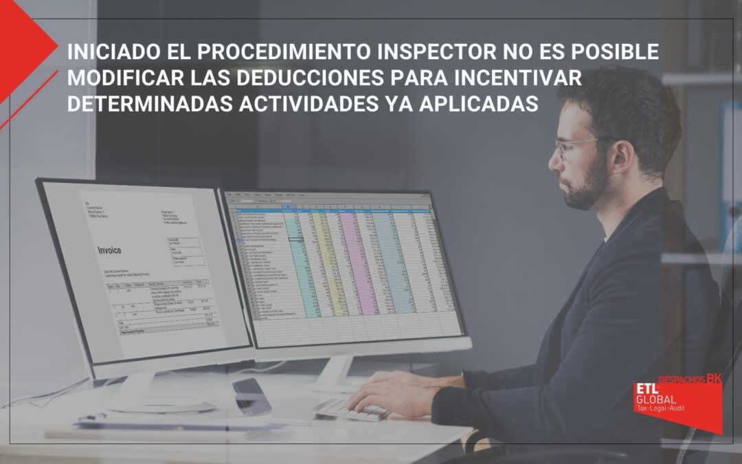 Iniciado el procedimiento inspector no es posible modificar las deducciones para incentivar determinadas actividades ya aplicadas