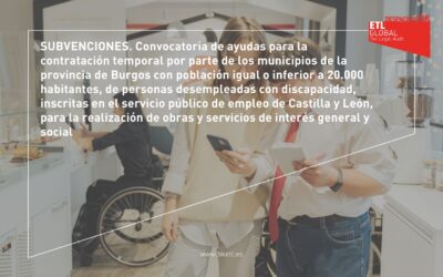 Subvenciones contratación personas desempleadas con discapacidad. Plan Empleo II 2024. Diputación de Burgos