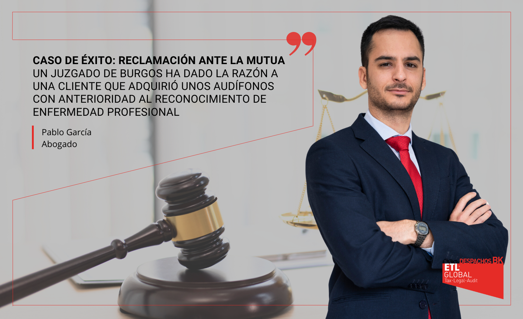 RECLAMACIÓN ANTE LA MUTUA un juzgado de Burgos ha dado la razón a una cliente que adquirió unos audífonos con anterioridad al reconocimiento de enfermedad profesional RECLAMACIÓN ANTE LA MUTUA un juzgado de Burgos ha dado la razón a una cliente que adquirió unos audífonos con anterioridad al reconocimiento de enfermedad profesional