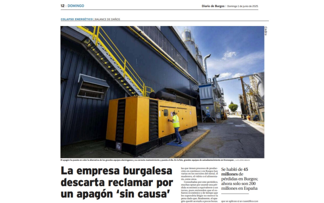 La empresa burgalesa descarta reclamar por un apagón ‘sin causa’
